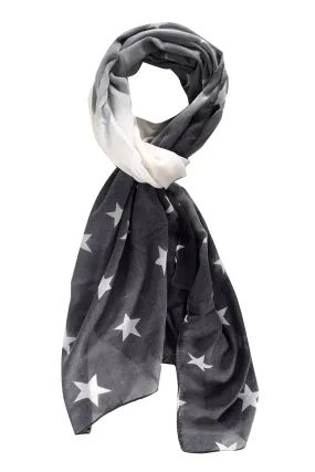 Grey Peach Coture Light Weight Faded Color Print Vibrant Patriotic Scarf