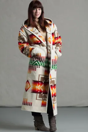 Kraffs Reversible Long Wool Coat, Chief Joseph, Ivory