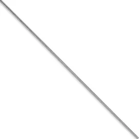 0.8mm, 14k White Gold, Round Snake Chain Anklet, 9 Inch