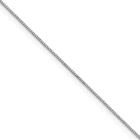 0.8mm 14K White Gold Solid Box Chain Necklace