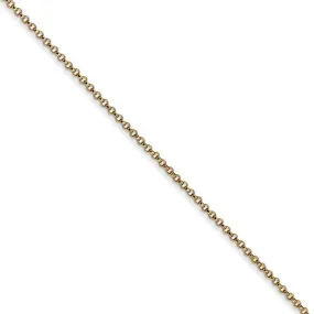 1.15mm 14k Yellow Gold Solid Rolo Pendant Chain