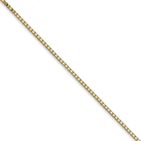 1.1mm, 14k Yellow Gold, Solid Box Chain Necklace