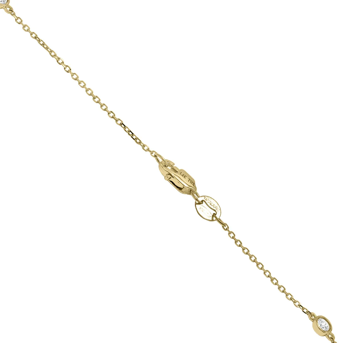 1/2 Carat Tw Bezel Set Diamond Station Necklace In 14K Yellow Gold