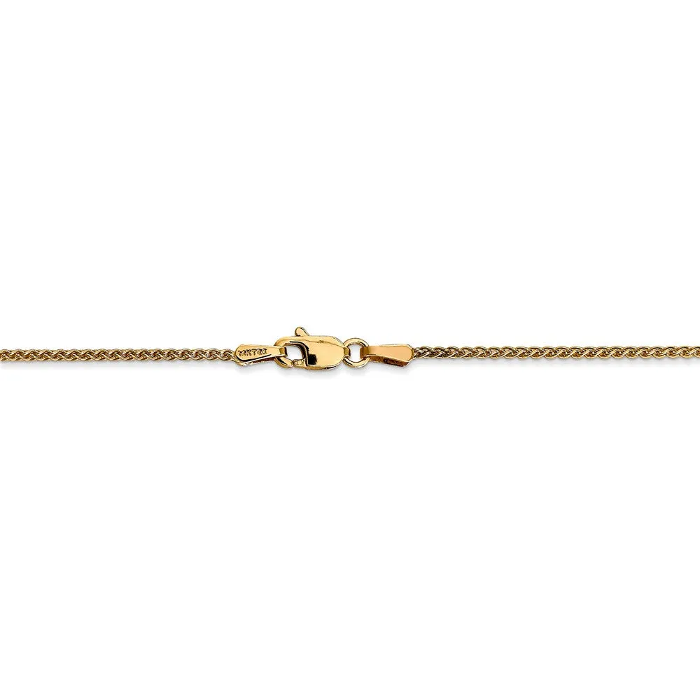 1.25mm, 14k Yellow Gold, Solid Spiga Chain Necklace