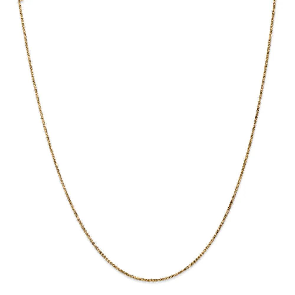 1.25mm, 14k Yellow Gold, Solid Spiga Chain Necklace