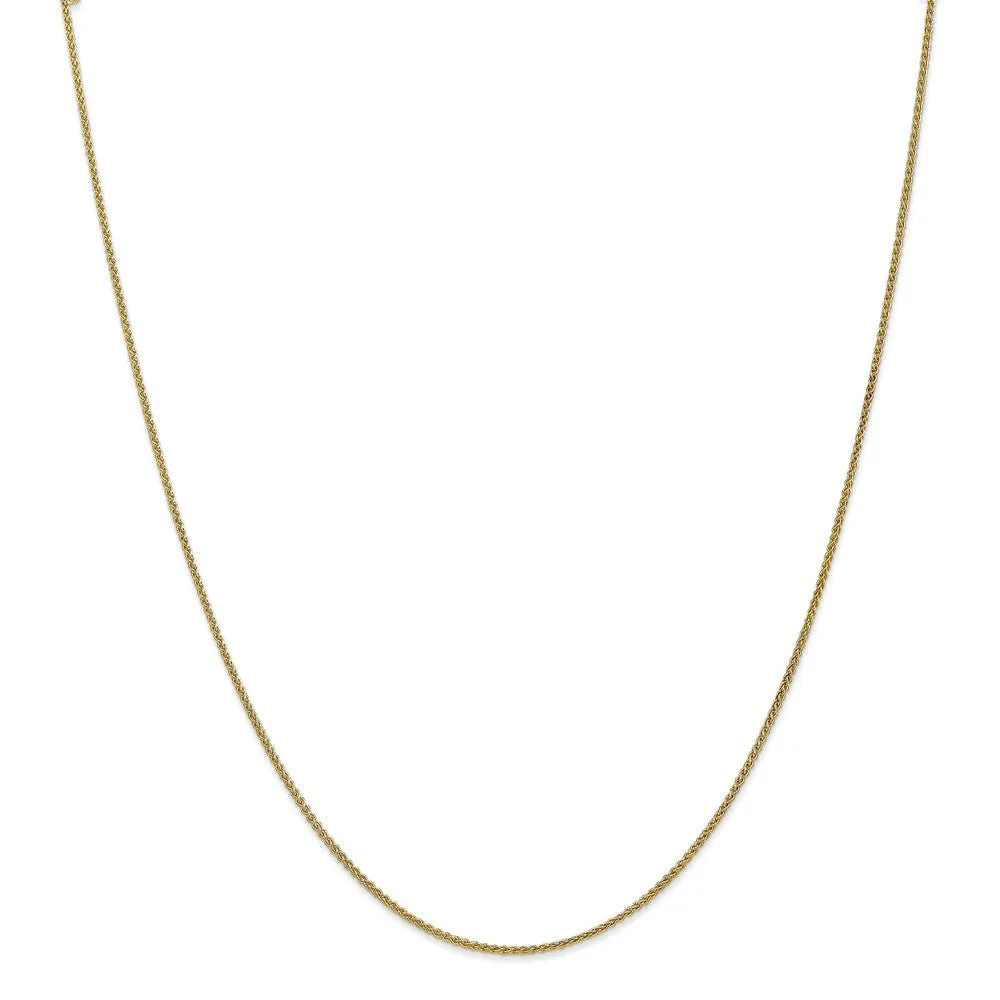 1.2mm 10k Yellow Gold Solid Wheat Chain Necklace