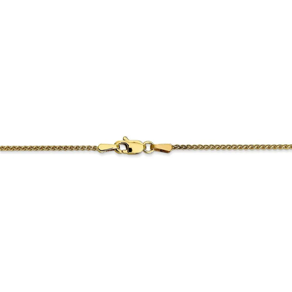 1.2mm 10k Yellow Gold Solid Wheat Chain Necklace