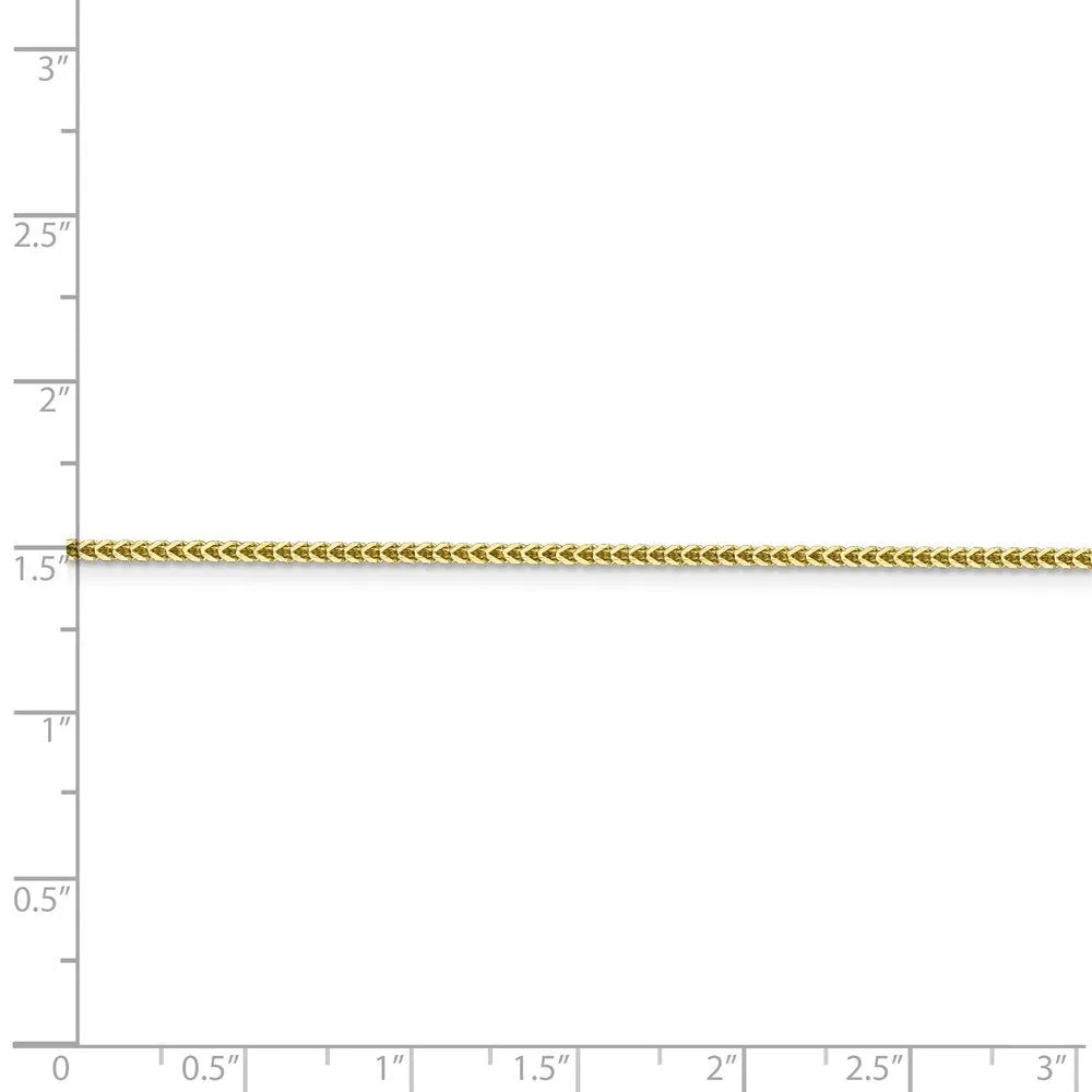 1.3mm 10k Yellow Gold Solid Franco Chain Necklace