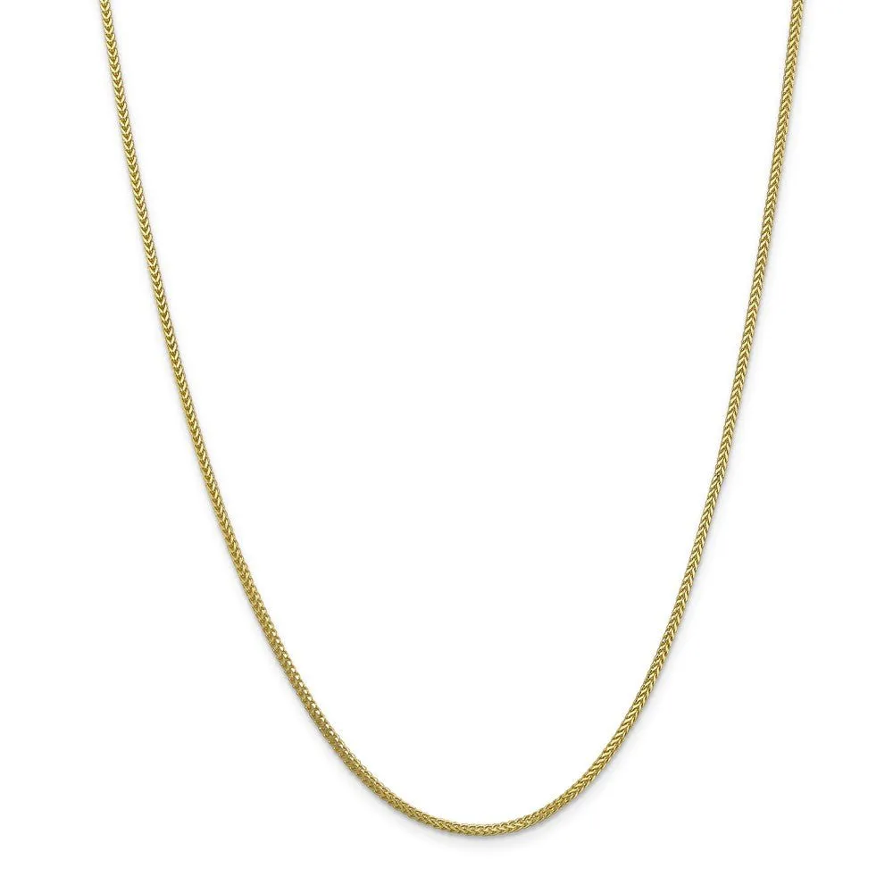 1.3mm 10k Yellow Gold Solid Franco Chain Necklace