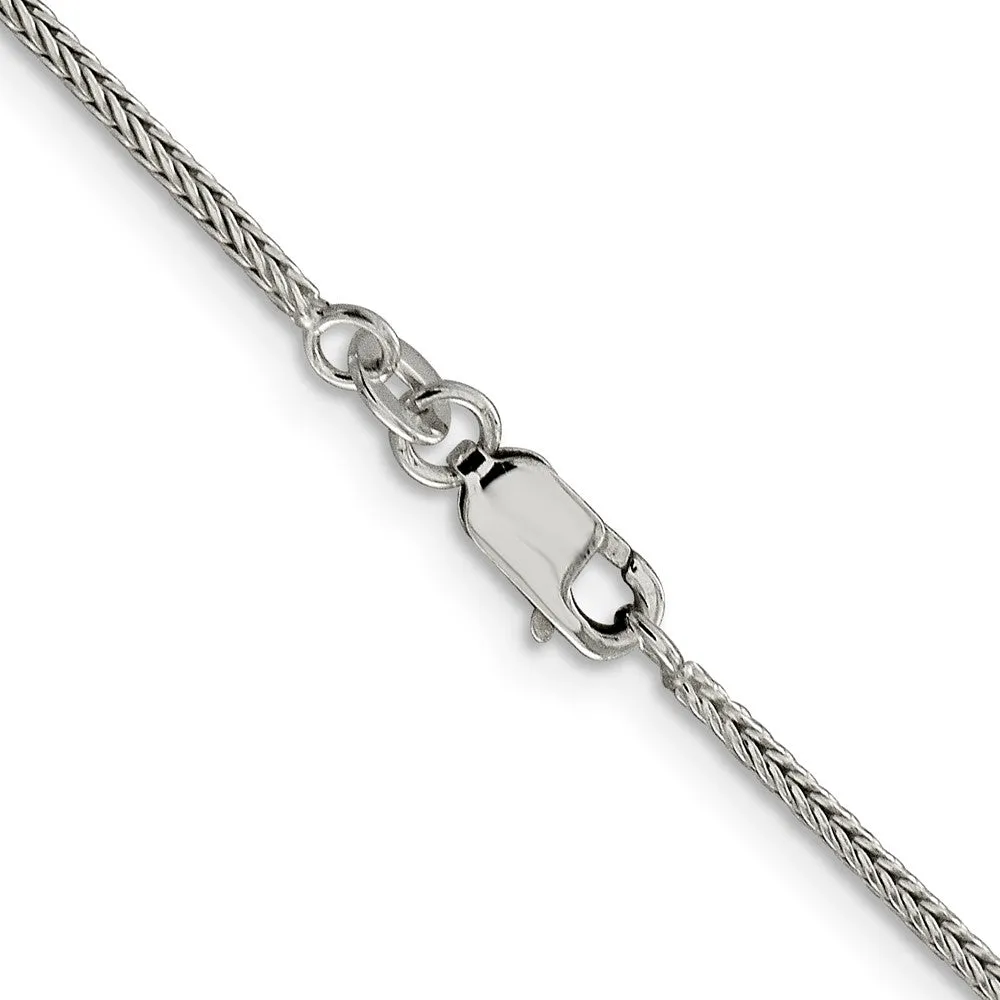 1.45mm Sterling Silver Diamond Cut Solid Round Franco Chain Necklace