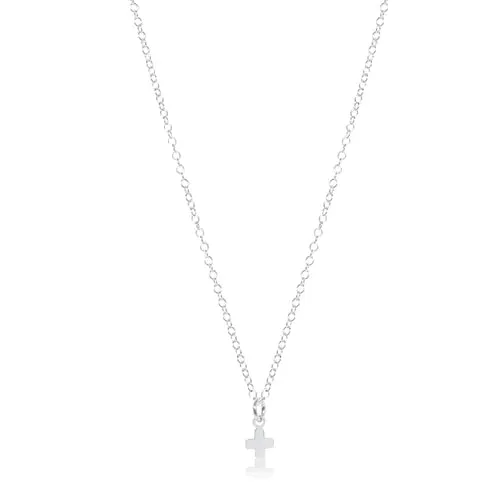 16" Necklace Sterling - Signature Cross Small Sterling Charm