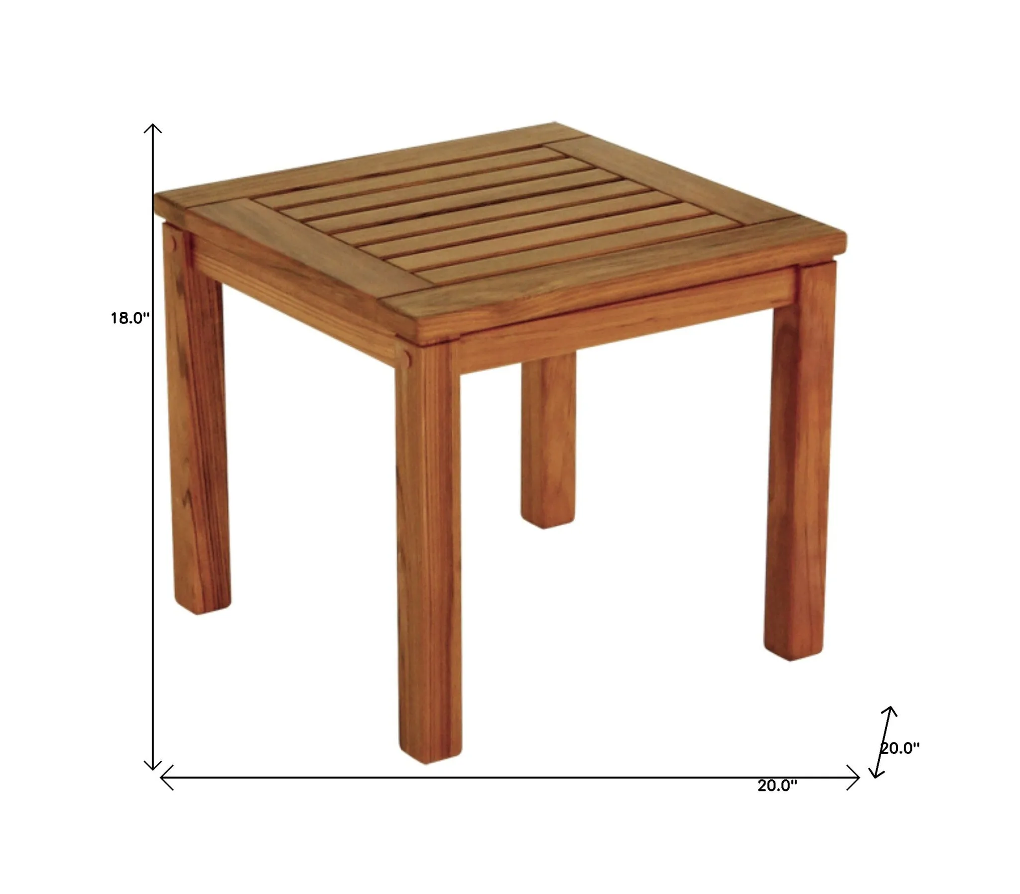 18" Brown Solid Wood Square End Table By Homeroots