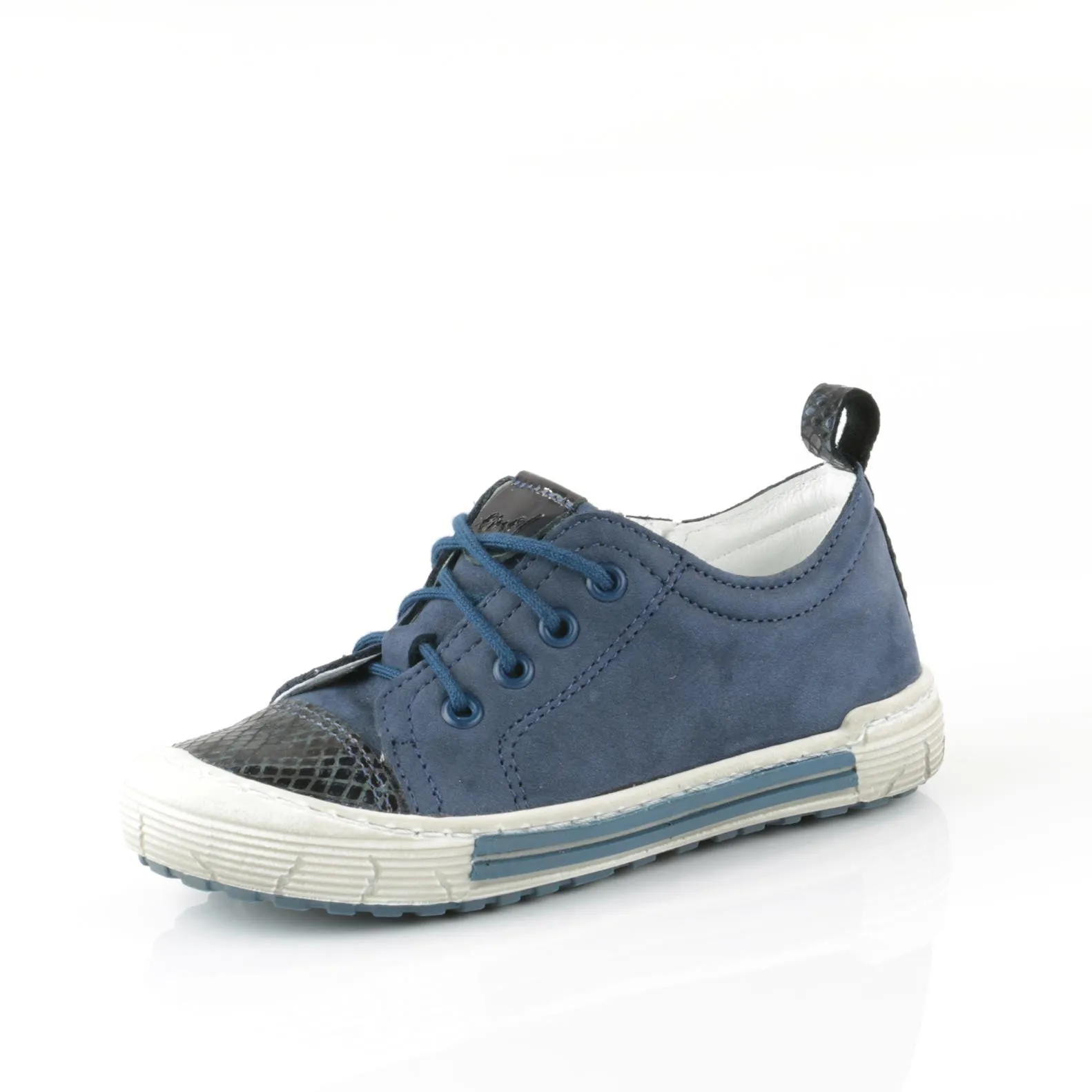 (2592-2) Navy Girl Low Lace Up Trainers