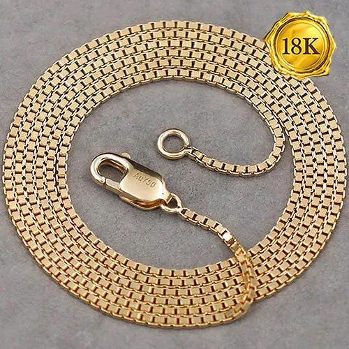 32INCHES BOX CHAIN 18KT SOLID GOLD MENS NECKLACE