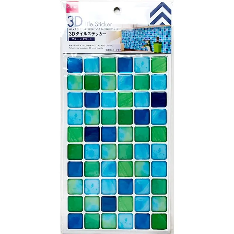 3D Tile Sticker Blue and Green