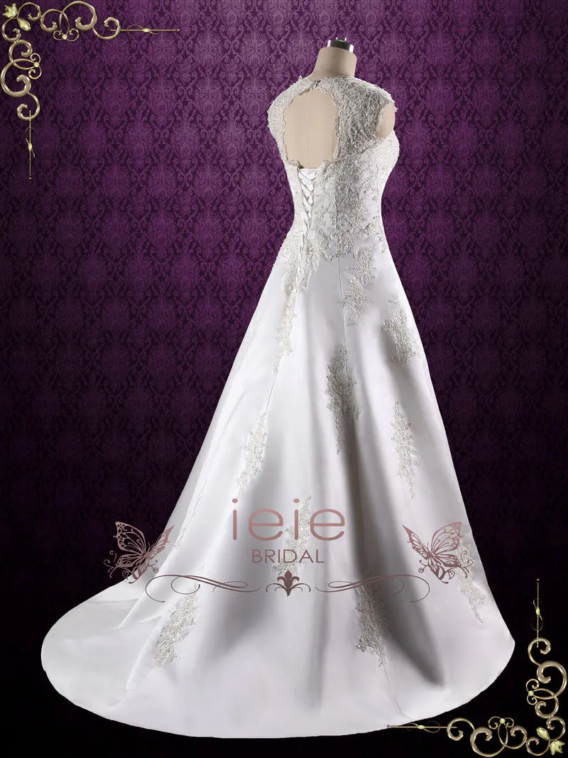 A-line Lace Wedding Dress with Keyhole Corset Back SUE