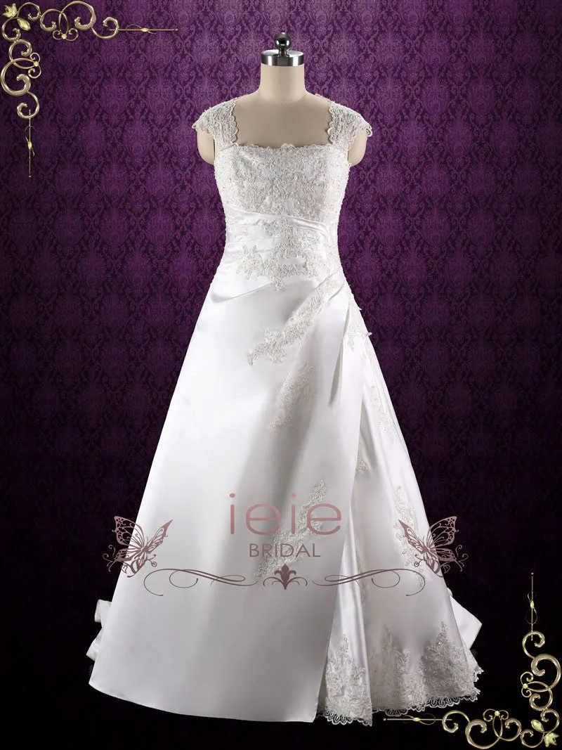 A-line Lace Wedding Dress with Keyhole Corset Back SUE