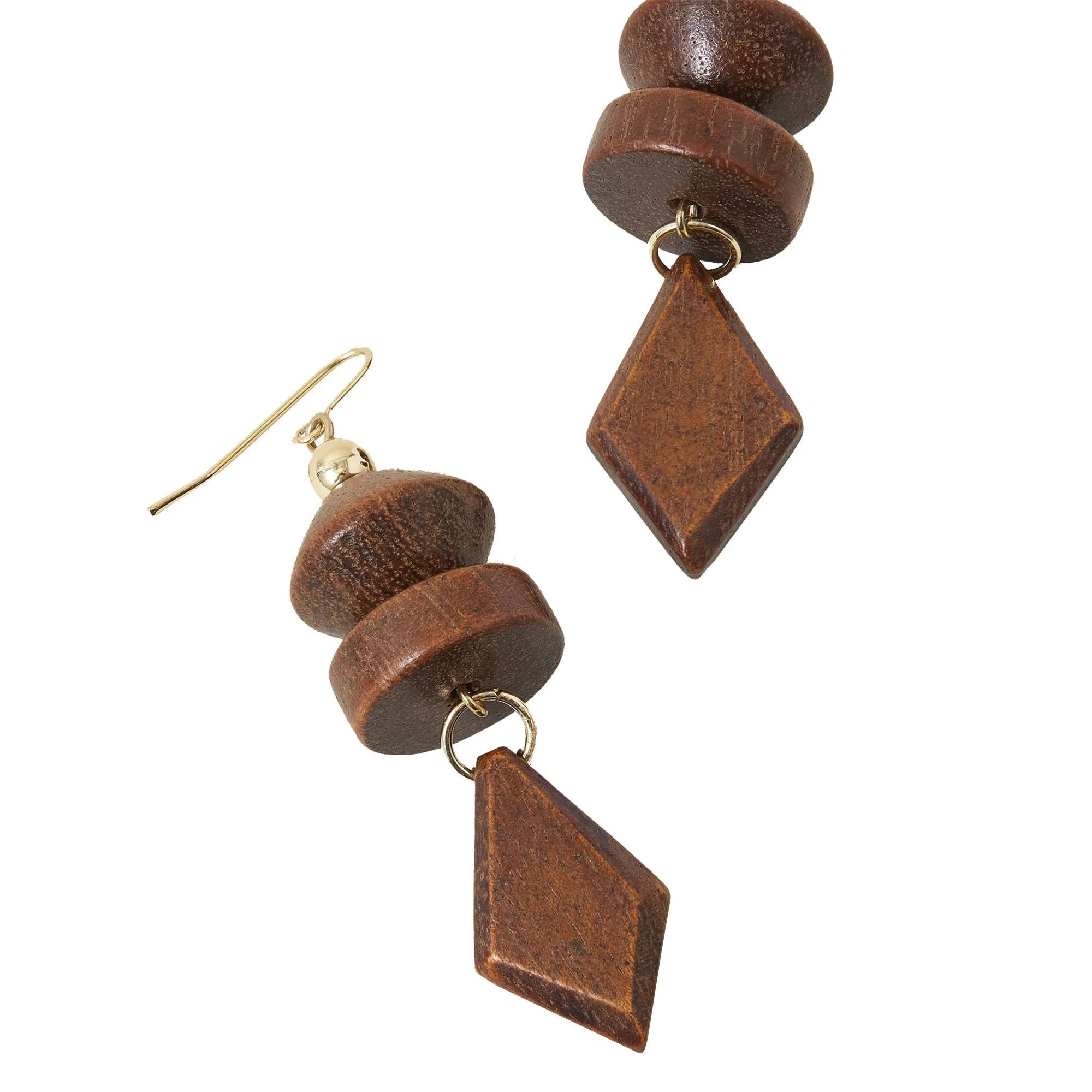 Accessorize London Women's Mixed Shape Wood Earrings