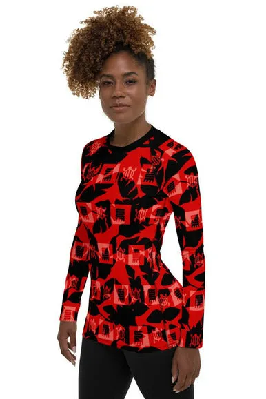 Adinkra Red Women's Rash Guard