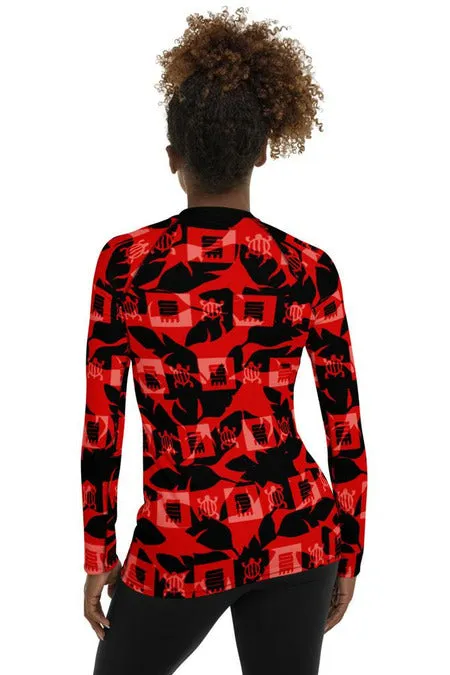 Adinkra Red Women's Rash Guard