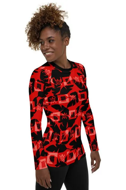 Adinkra Red Women's Rash Guard