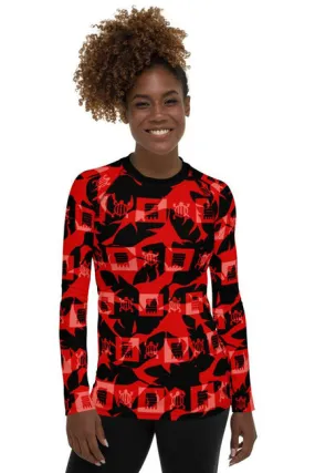 Adinkra Red Women's Rash Guard