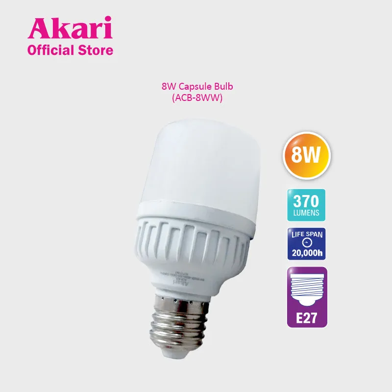 Akari Capsule Bulb 8W, 3000K Warmwhite (ACB-8WW)