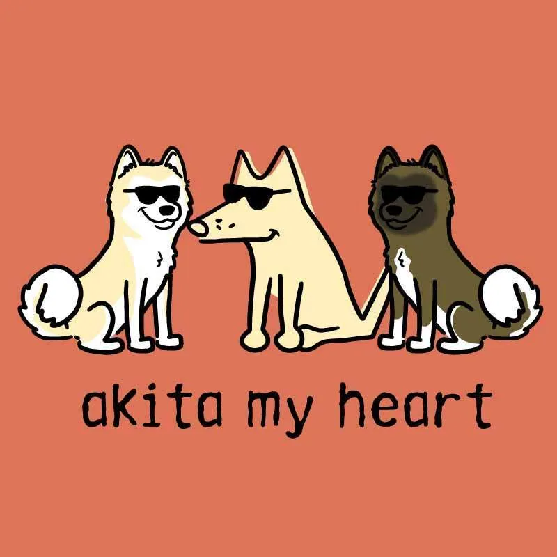 Akita My Heart - Ladies T-Shirt Crew Neck