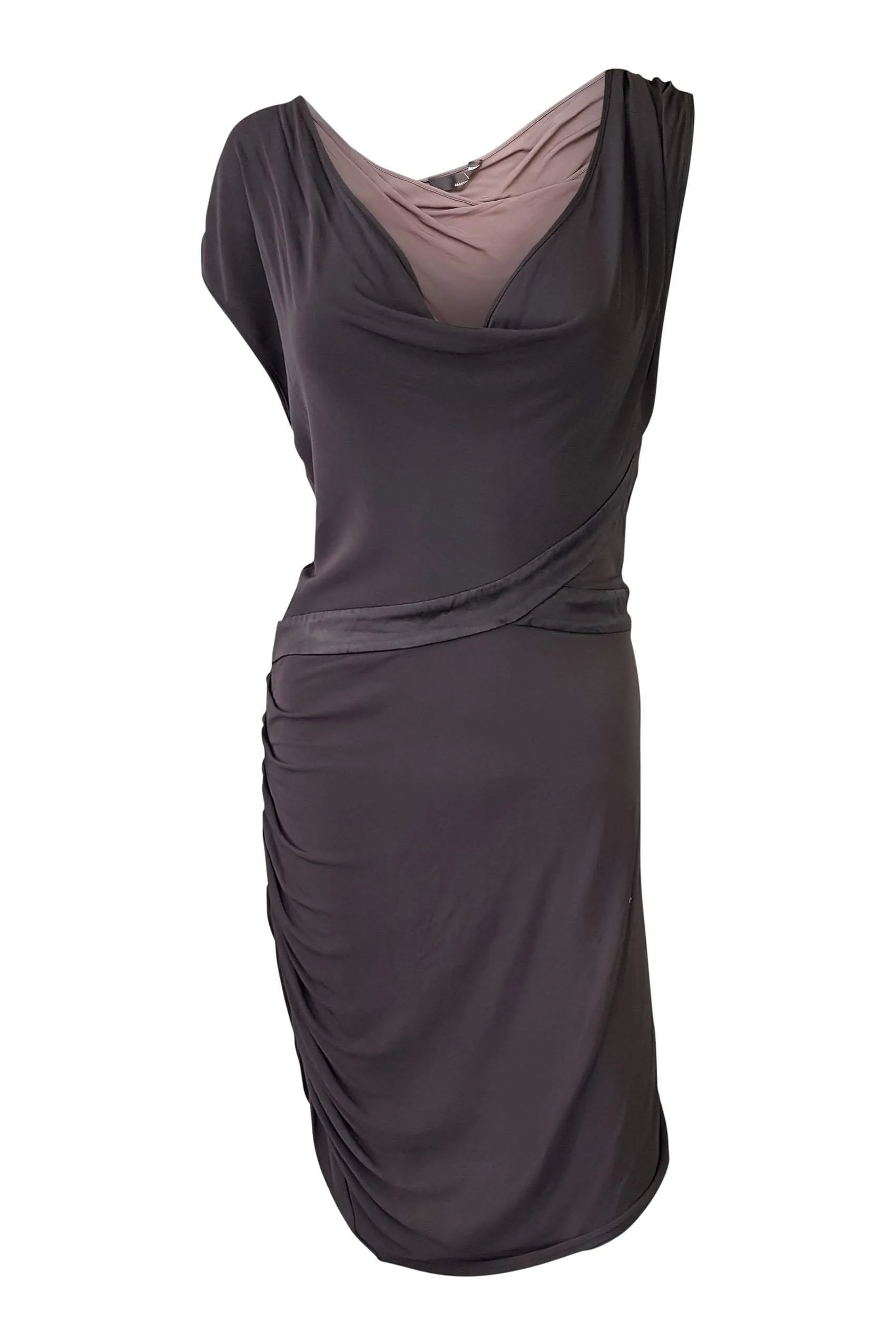 AMANDA WAKELEY Dark Grey Draped Dress (UK 12)