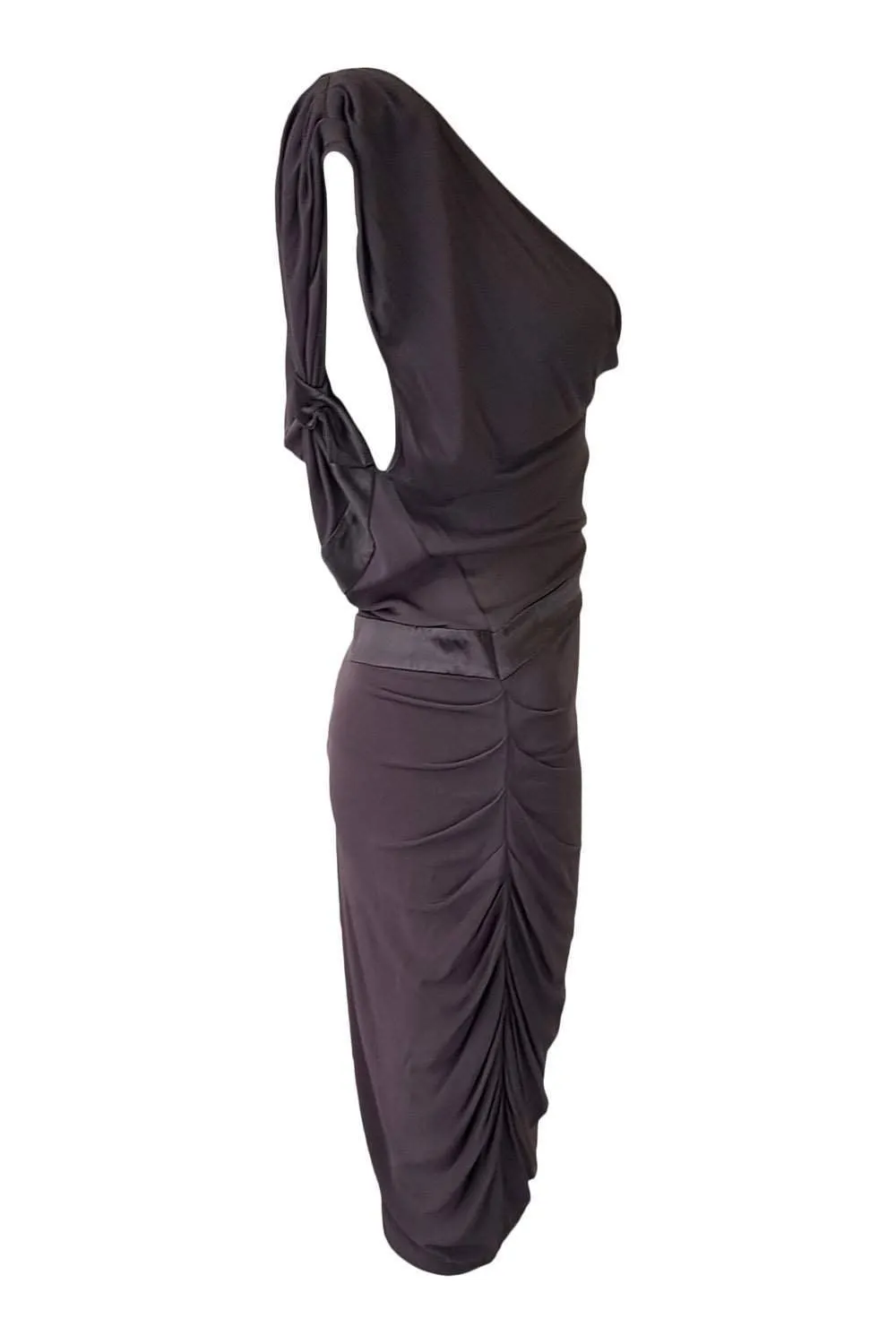 AMANDA WAKELEY Dark Grey Draped Dress (UK 12)