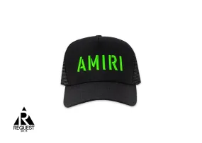 Amiri Arts Stencil Trucker Hat Black/Lime