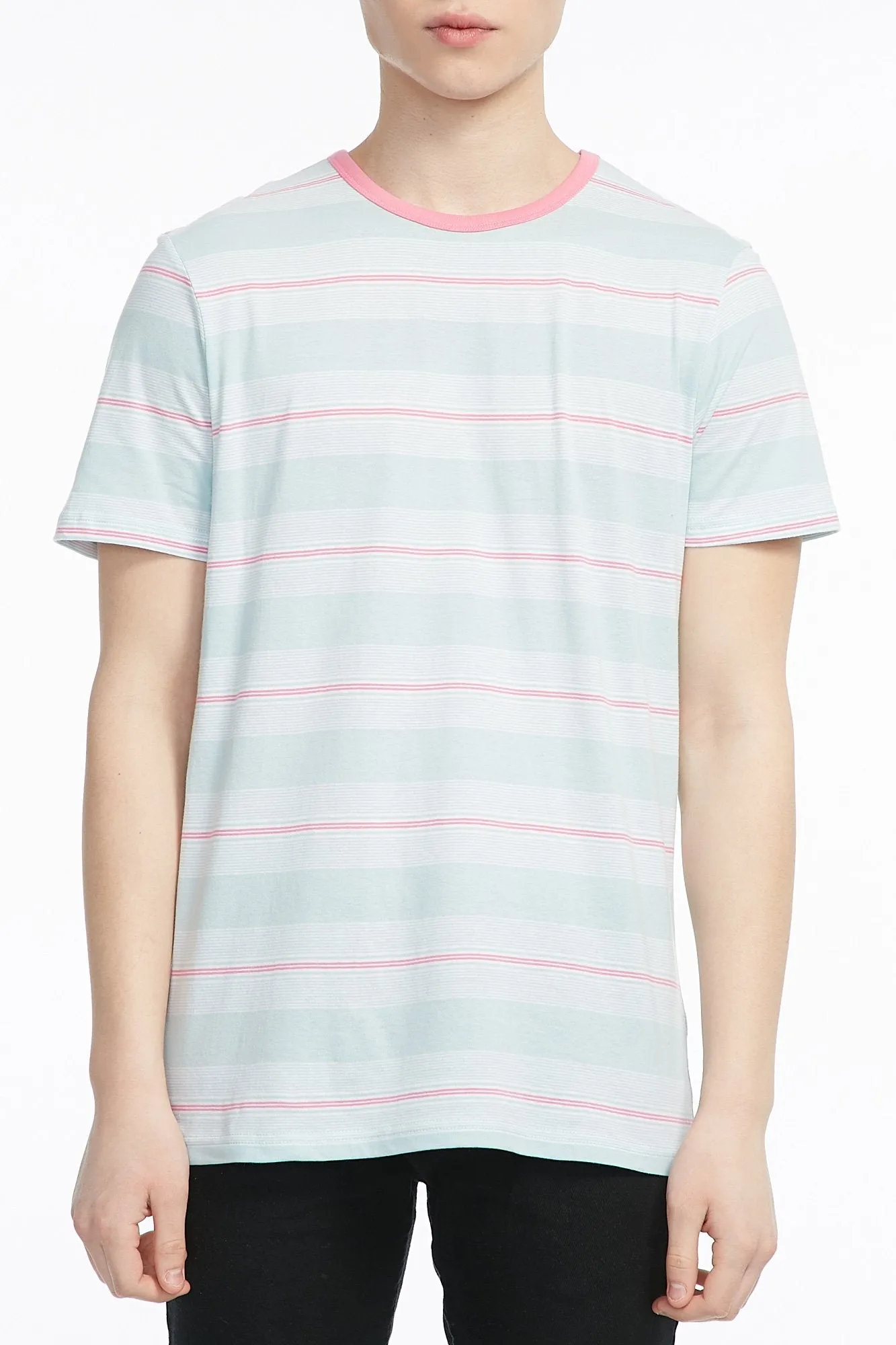 Amnesia Guys Mix Stripe Short Sleeve Tee