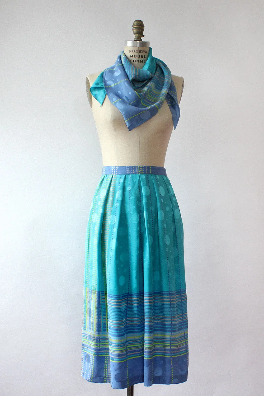 Anne Crimmins Silk Skirt & Scarf Set S/M