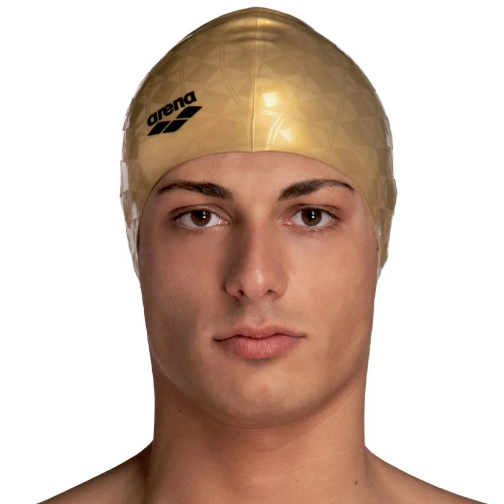 ARENA Adult Iconic Team Stripe Swimming Cap (Gold 50th)