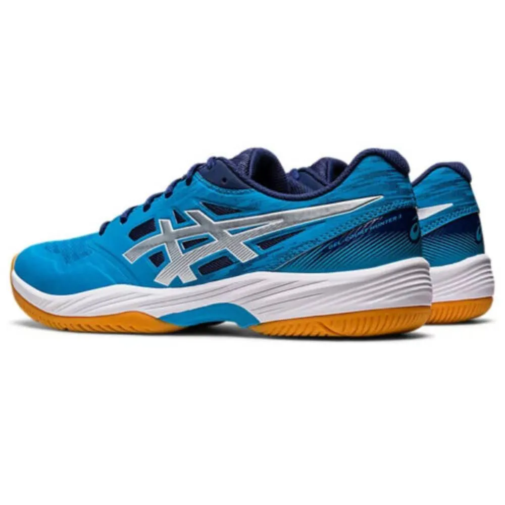 ASICS Men's Gel-Court Hunter 3 Badminton Shoe (Island Blue/Pure Silver)