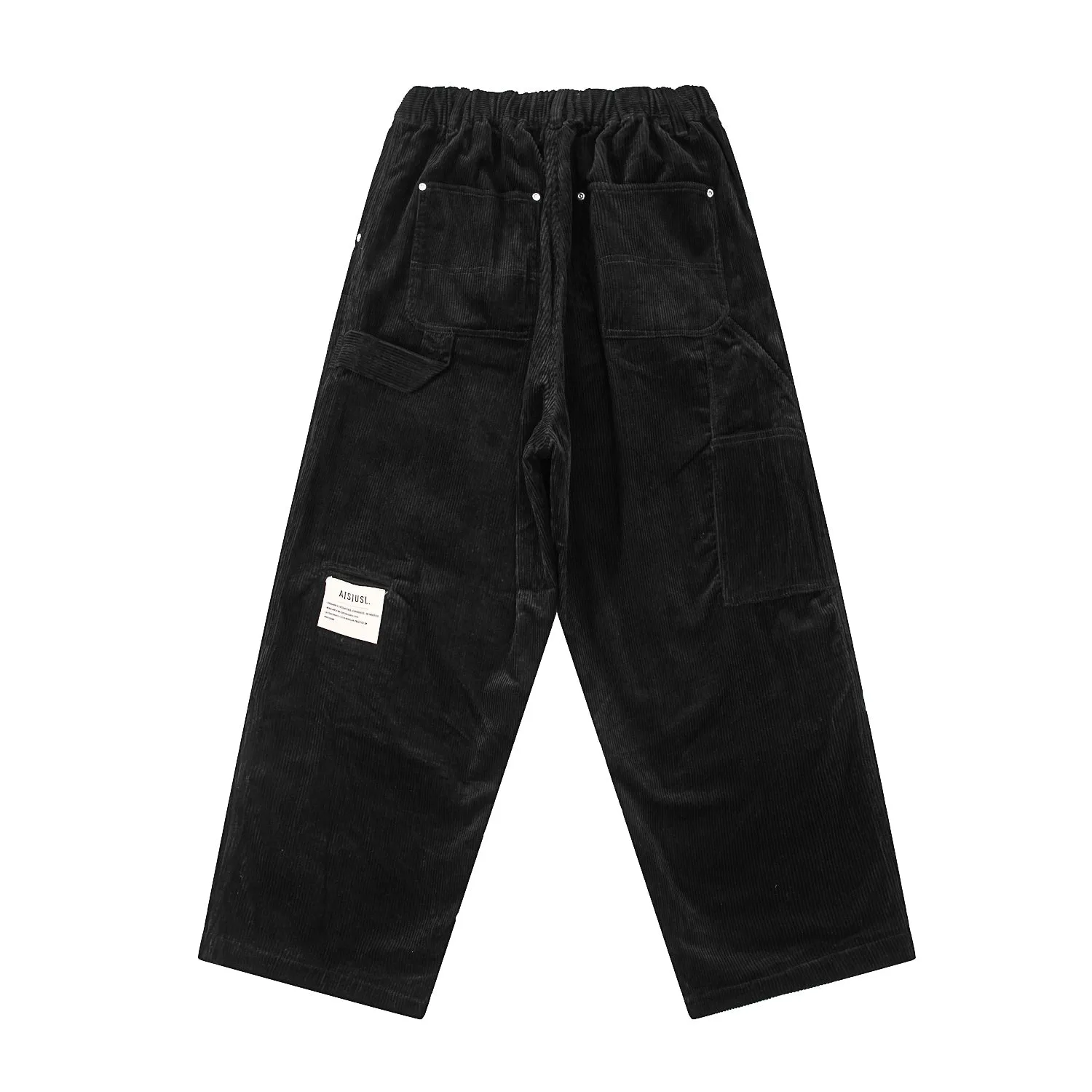 A[S]USL DOUBLE KNEE CORDUROY PAINTER PANTS-BLACK