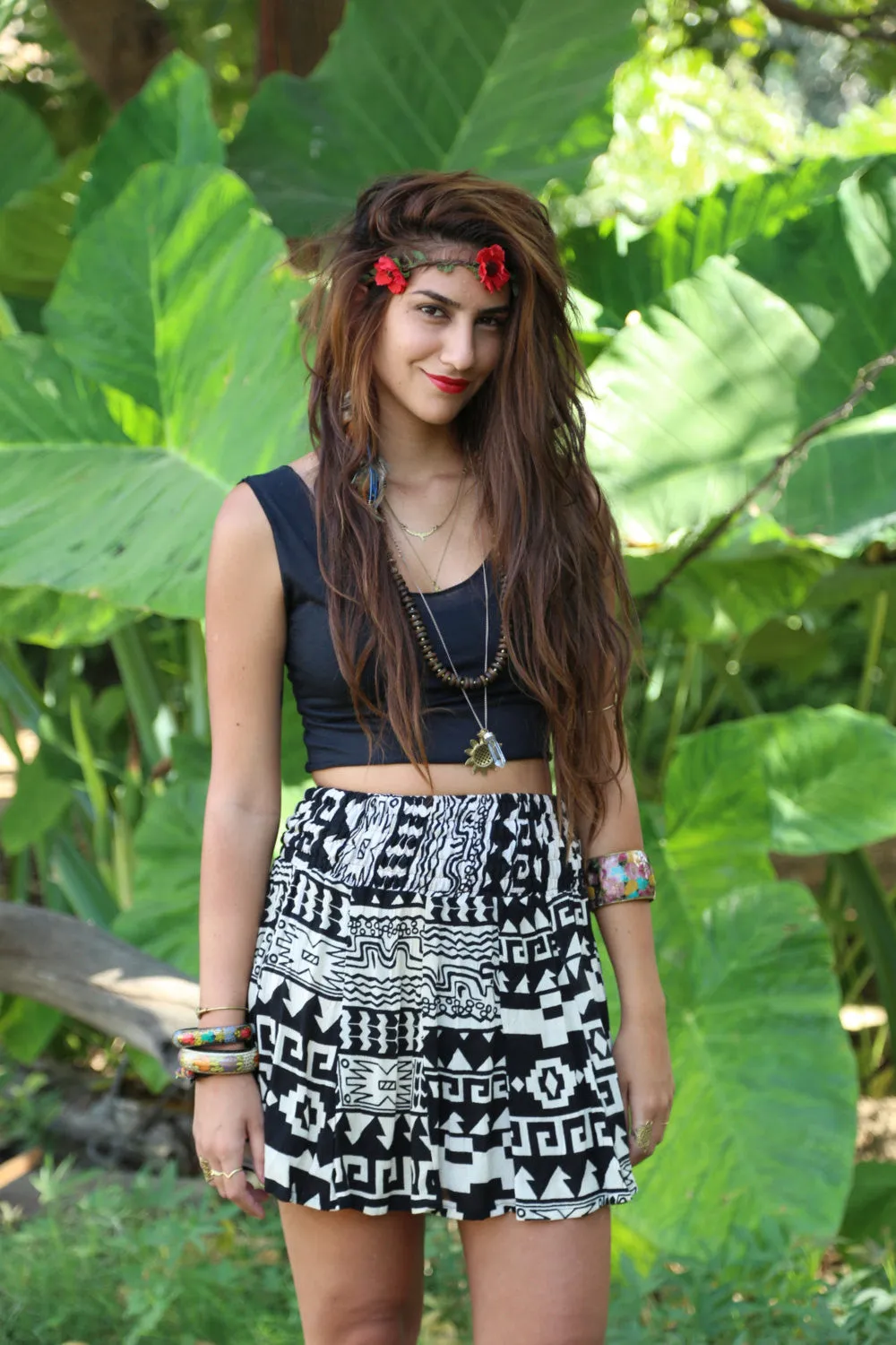 Aztec Tribal Geometric Skirt - Wholesale