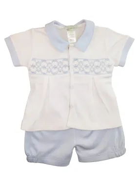 Baby Boy's Blue and White Argyle diaper set