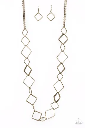 Backed Into A Corner - Brass Necklace