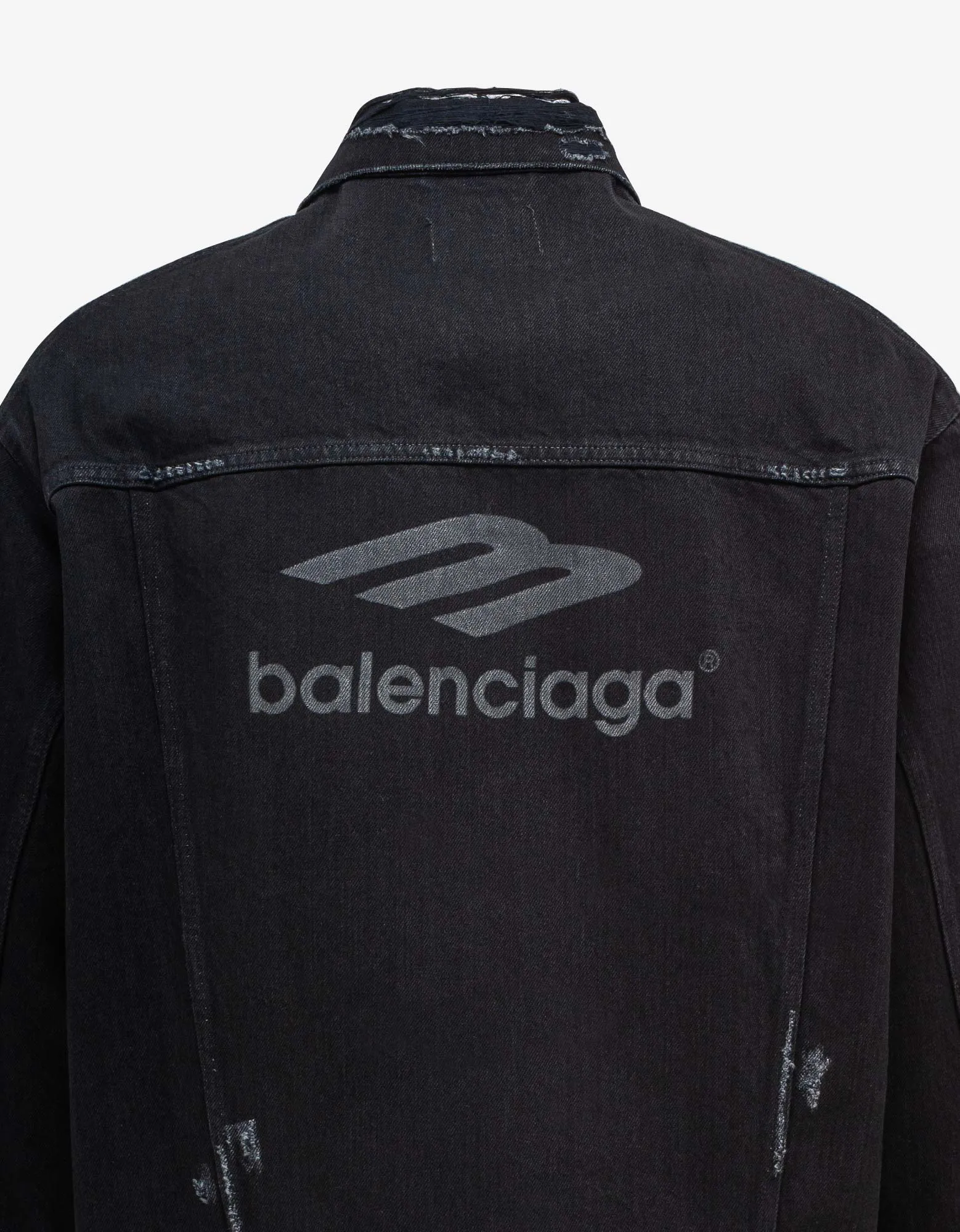 Balenciaga Black 3B Sports Large Fit Denim Jacket