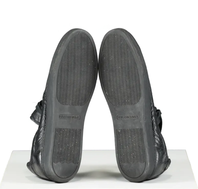 Balenciaga Black Arena Leather Low Sneaker UK 7 EU 40 👠