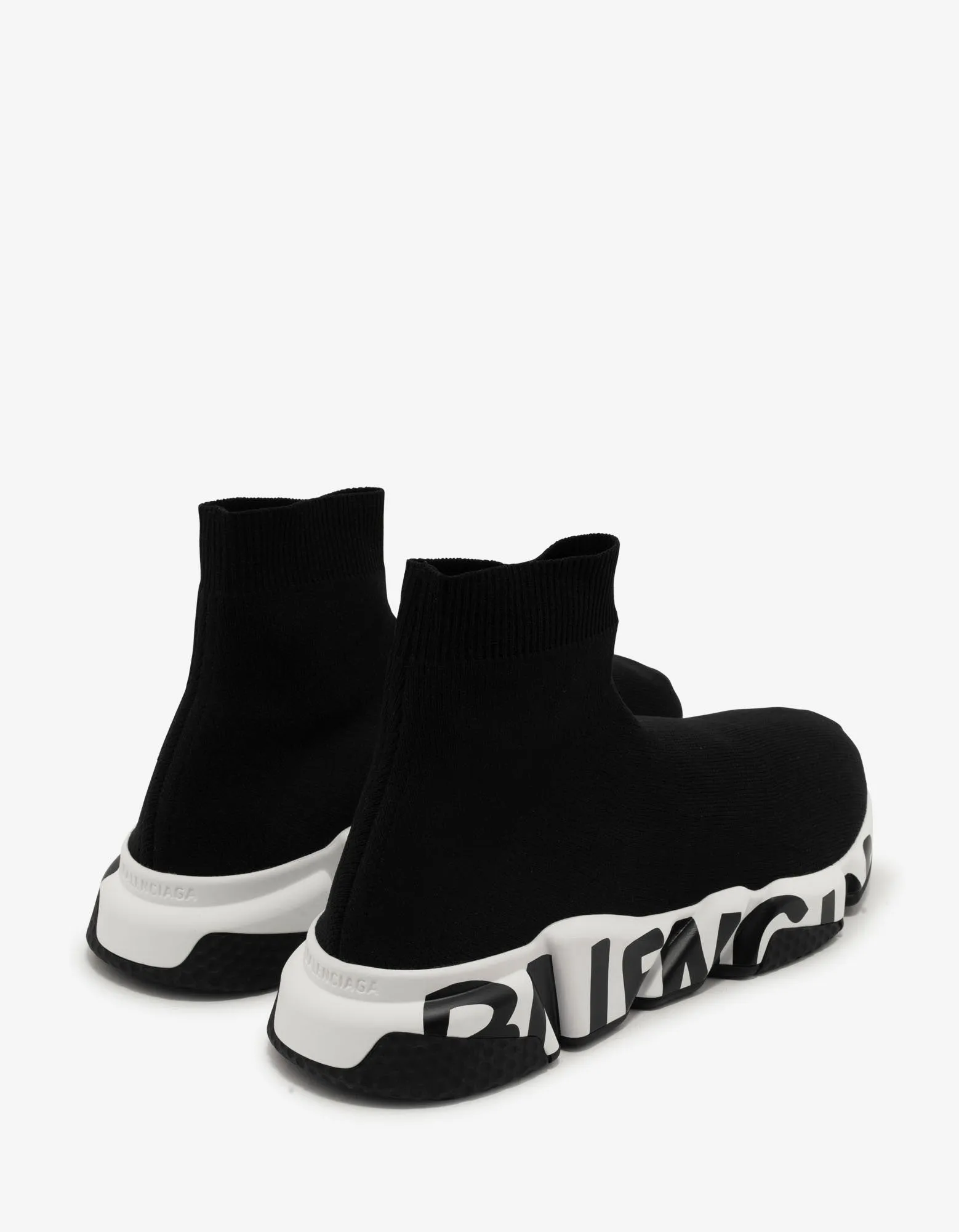 Balenciaga Black Graffiti Logo Sole Speed Trainers