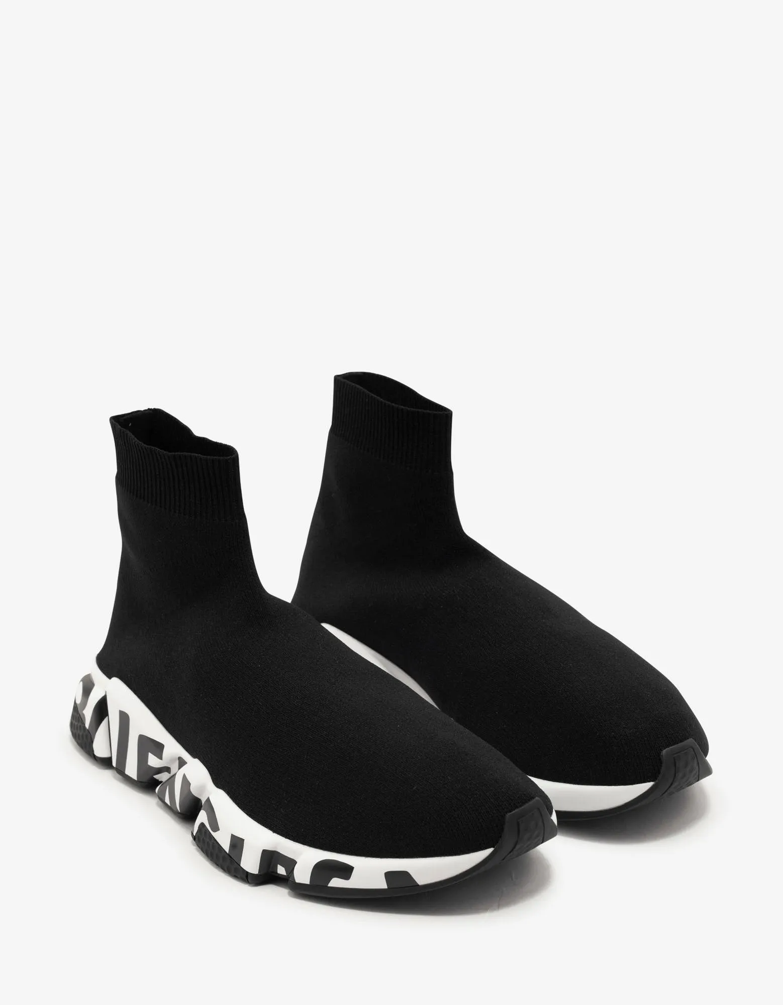 Balenciaga Black Graffiti Logo Sole Speed Trainers