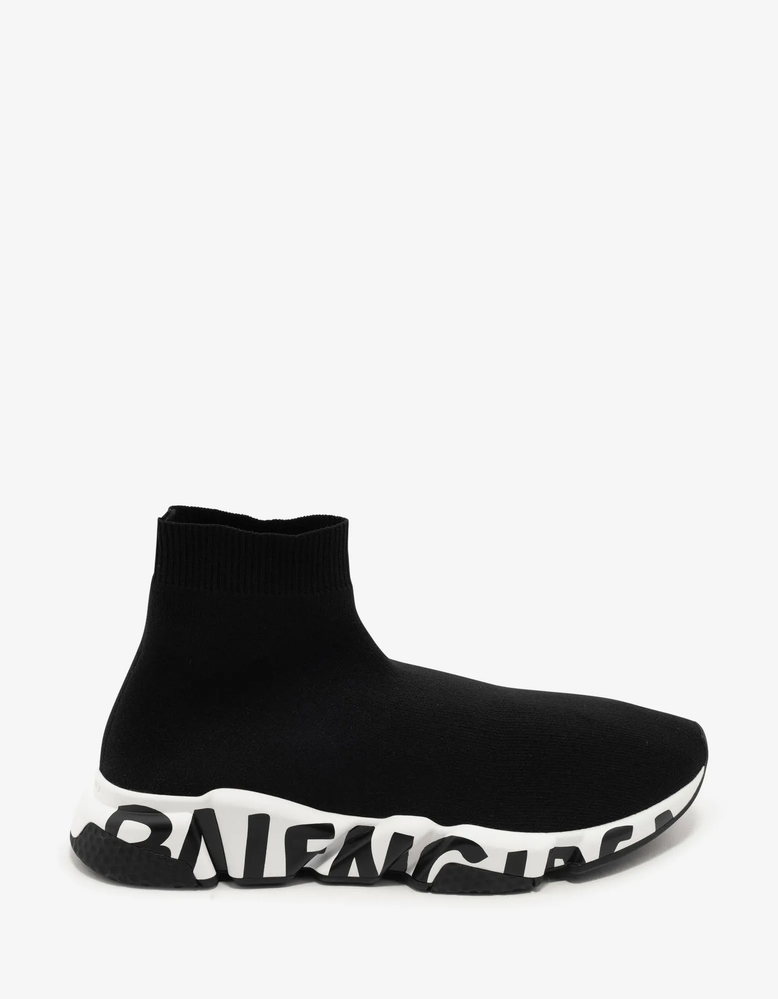 Balenciaga Black Graffiti Logo Sole Speed Trainers