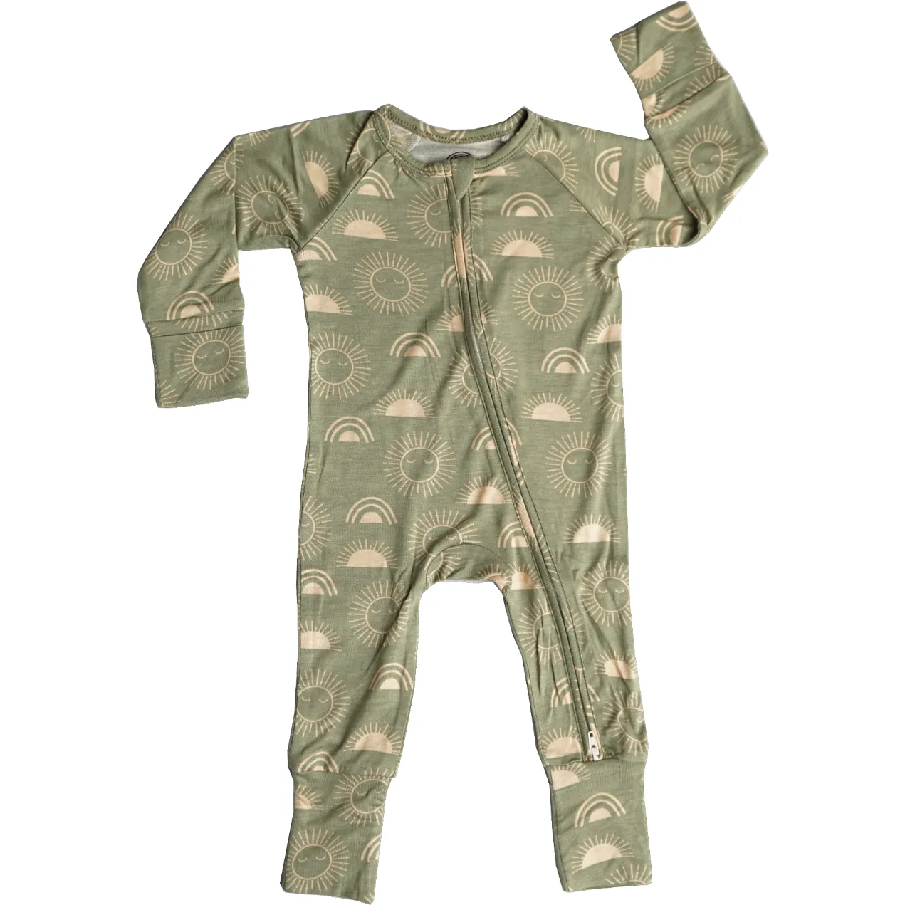 bamboo baby convertible footie pajamas in celestial sun