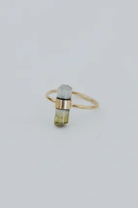 Banded Crystal Ring - Blue & Green Tourmaline