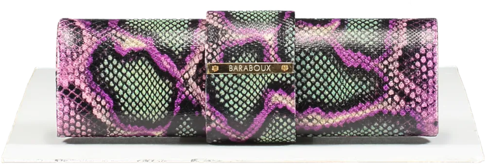 Baraboux Multicoloured Snake Effect Clutch Bag One Size