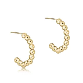 Beaded Classic 1" Post Hoops - 3mm Gold