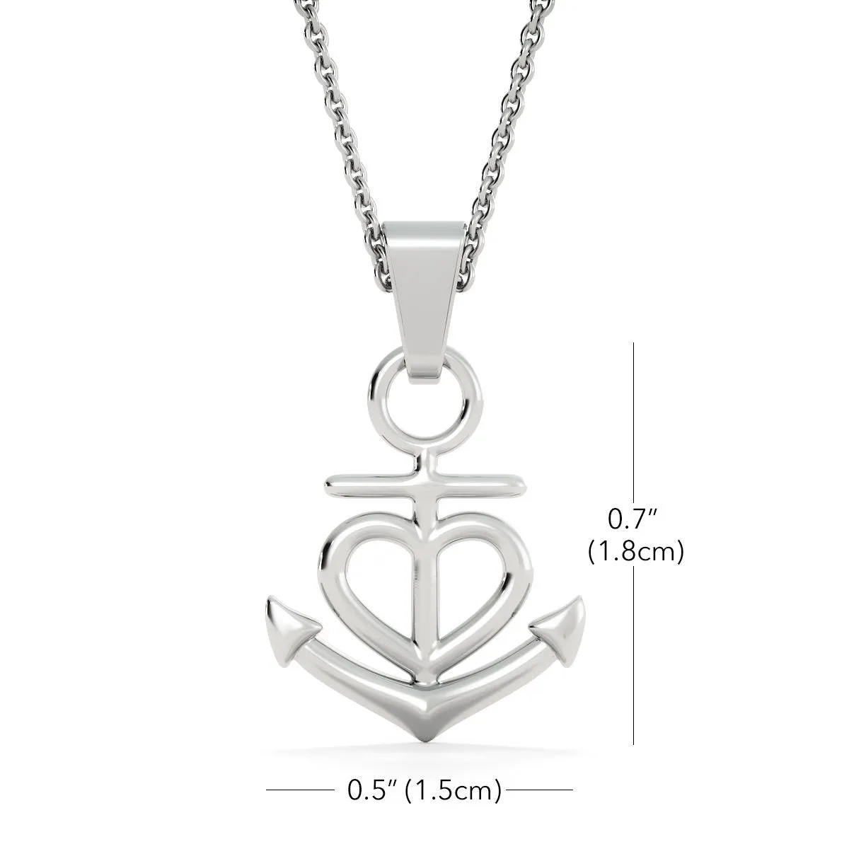 Beautiful Anchor Heart Necklace With Dad To Daughter "I Love You" Message Card