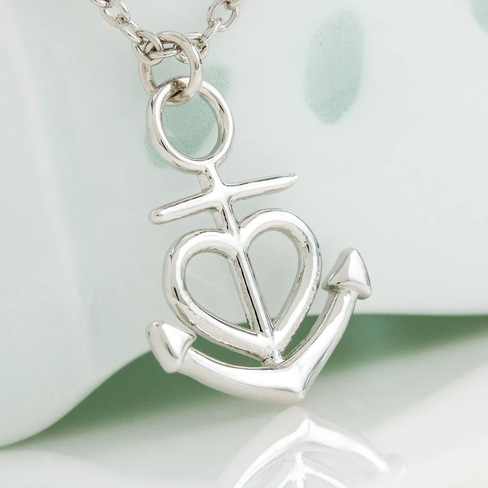 Beautiful Anchor Heart Necklace With Dad To Daughter "I Love You" Message Card